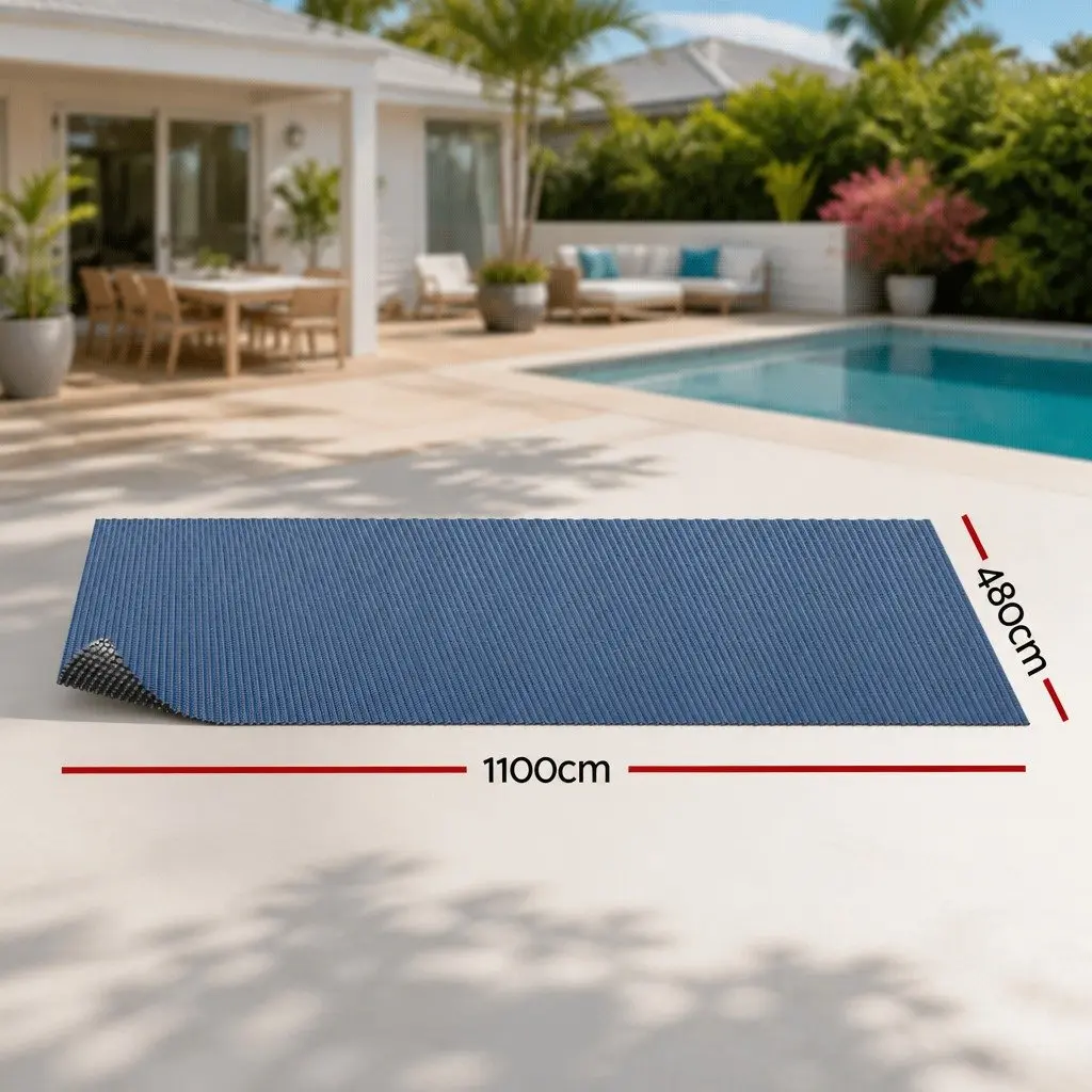 Pool Cover 11x4.8m Solar Blanket 600 Micron Bubble Heat Retention Blue Black