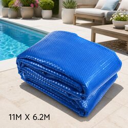 Solar Pool Cover 11M x 6.2M 400 Micron Blue Silver Isothermal Swimming Blanket