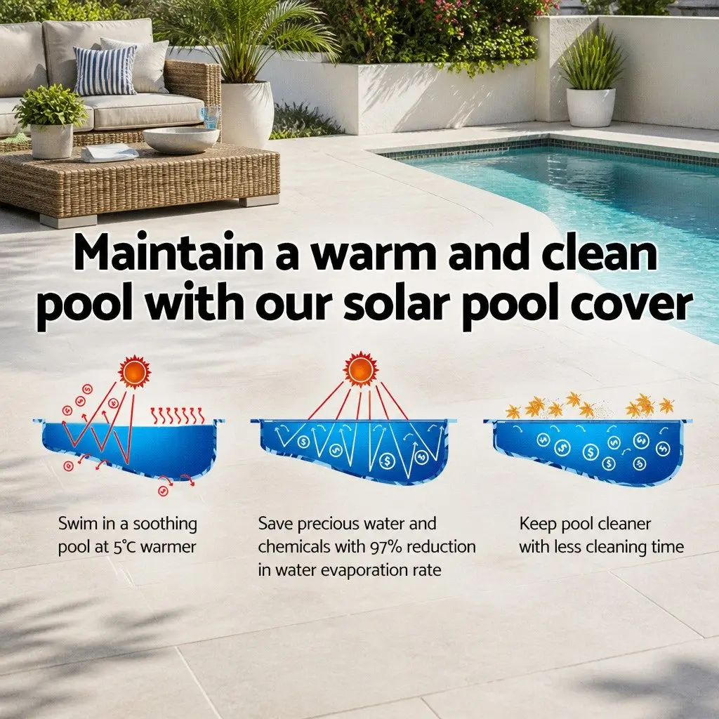 11M x 6.2M Solar Pool Cover for Year-Round Use