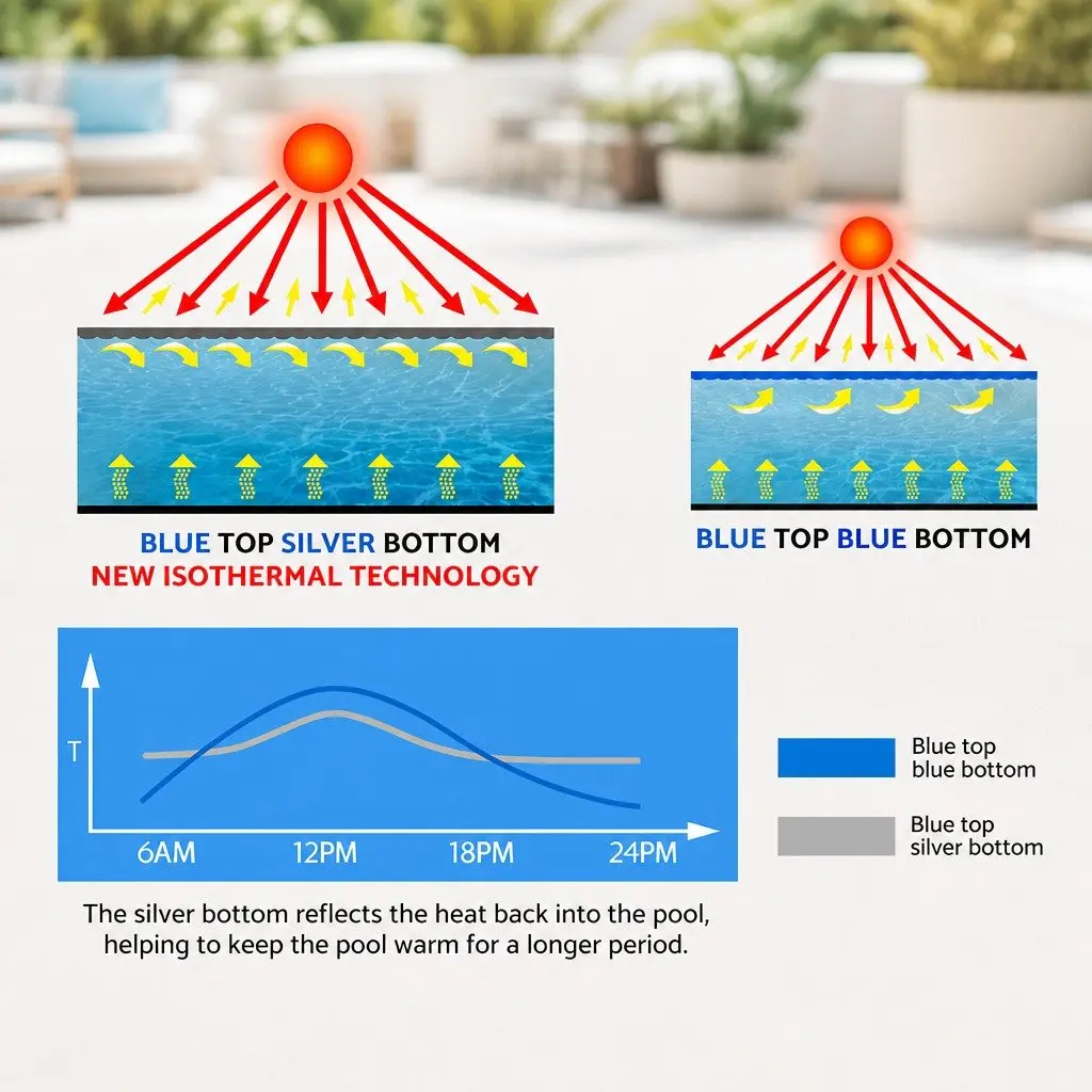 11M x 6.2M Solar Pool Cover for Year-Round Use