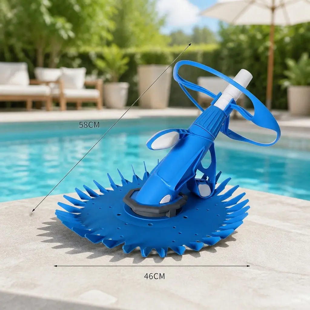 Automatic Pool Cleaner Suction Device 46cm Diameter Blue Suitable for 0.8m to 3m Pools
