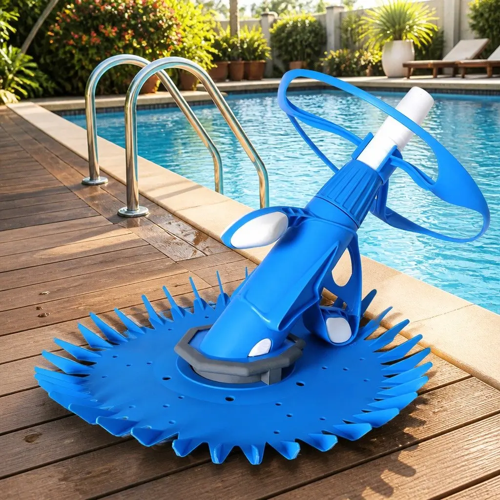 Automatic Pool Cleaner Suction Device 46cm Diameter Blue Suitable for 0.8m to 3m Pools