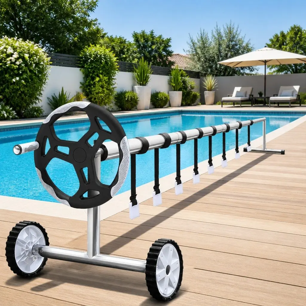 Solar Pool Cover and Roller for Home Use