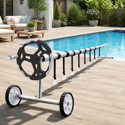 Pool Cover 6.5x3m Solar Blanket Roller Aluminium 400 Micron Heat Retention