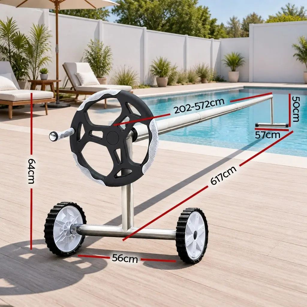 Pool Cover Solar Blanket 6.5x3m 400 Micron Aluminium Roller Heat Retention System