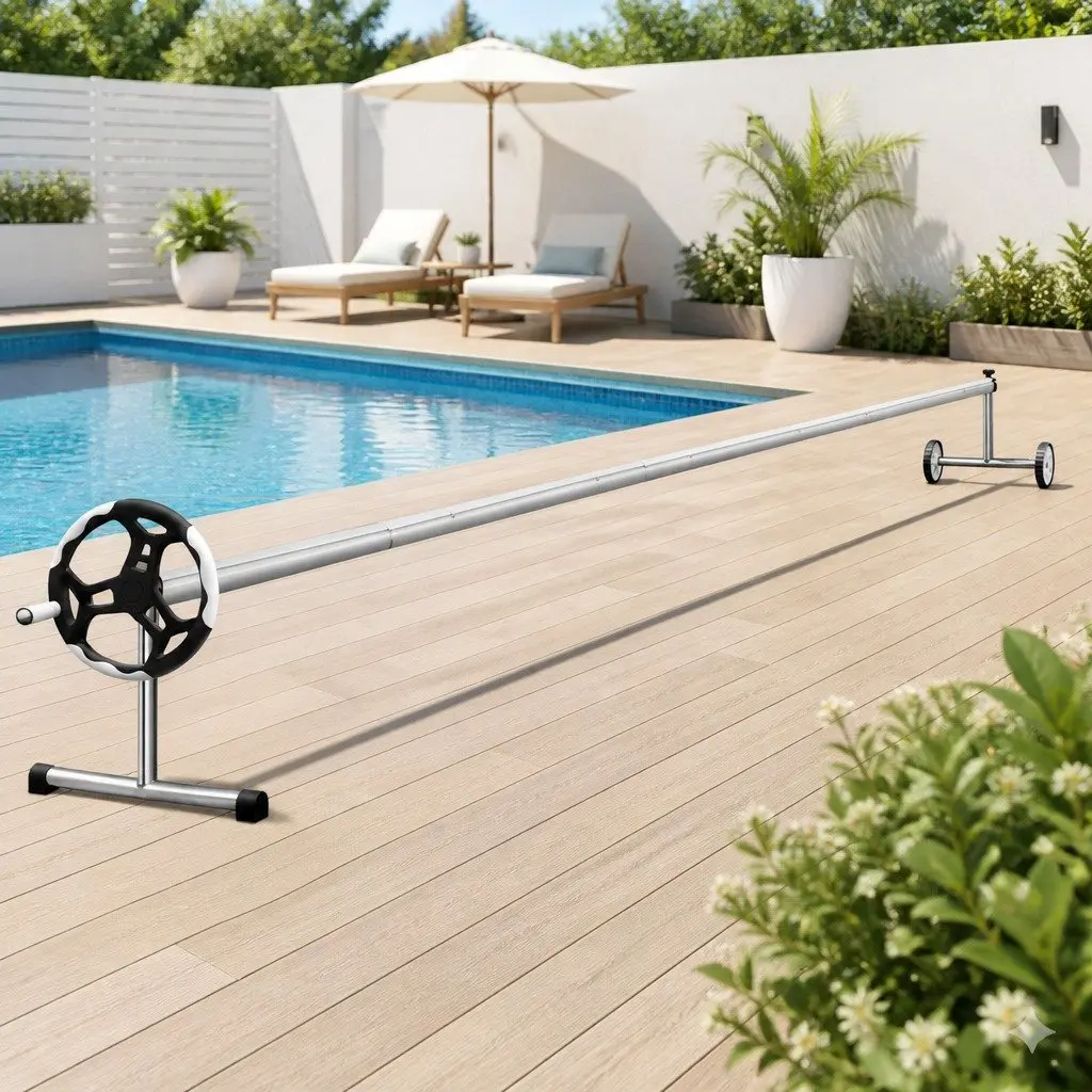 Pool Cover Solar Blanket 6.5x3m 400 Micron Aluminium Roller Heat Retention System