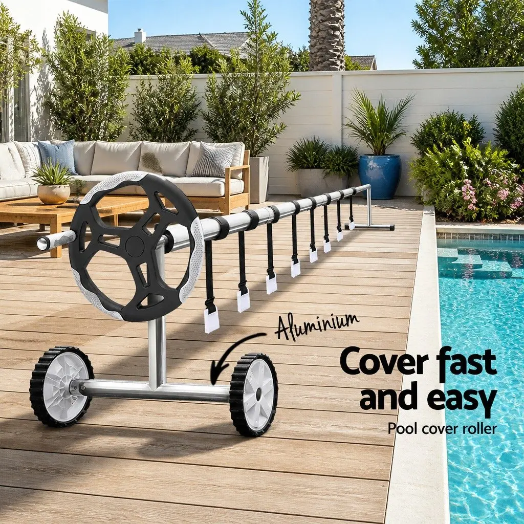 Pool Cover Solar Blanket 6.5x3m 400 Micron Aluminium Roller Heat Retention System