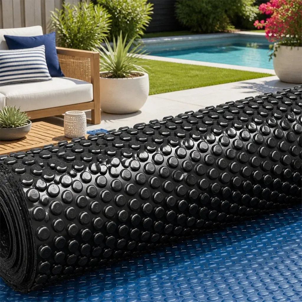 Solar Pool Cover 6.5x3m 600 Micron Bubble Blanket Heated Protection Blue Black
