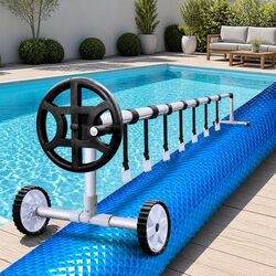 Practical 6.5x3m Pool Cover and Roller for Everyday Use