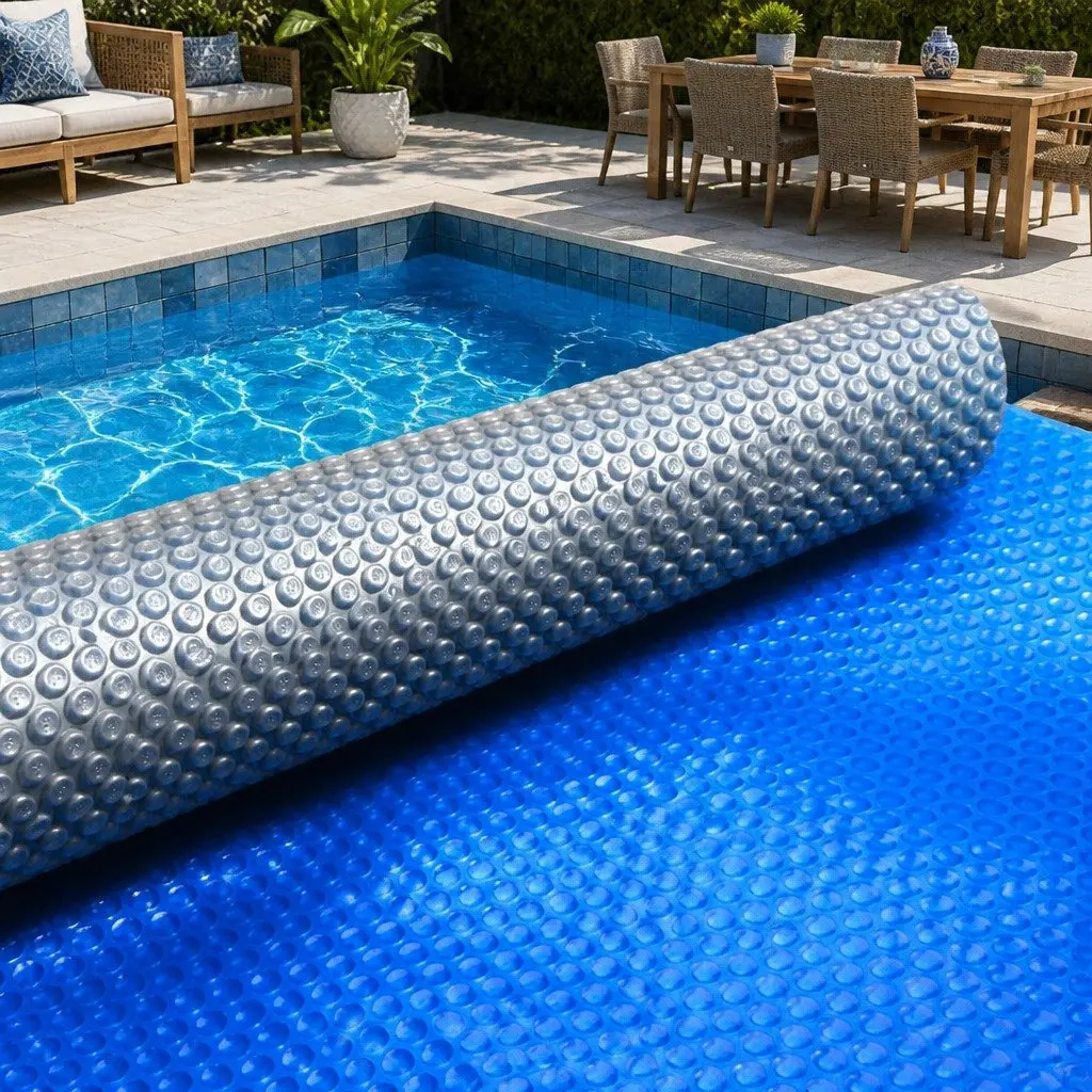 Solar Pool Cover 6.5x3m 500 Micron Bubble Blue Silver Thermal Swimming Pool