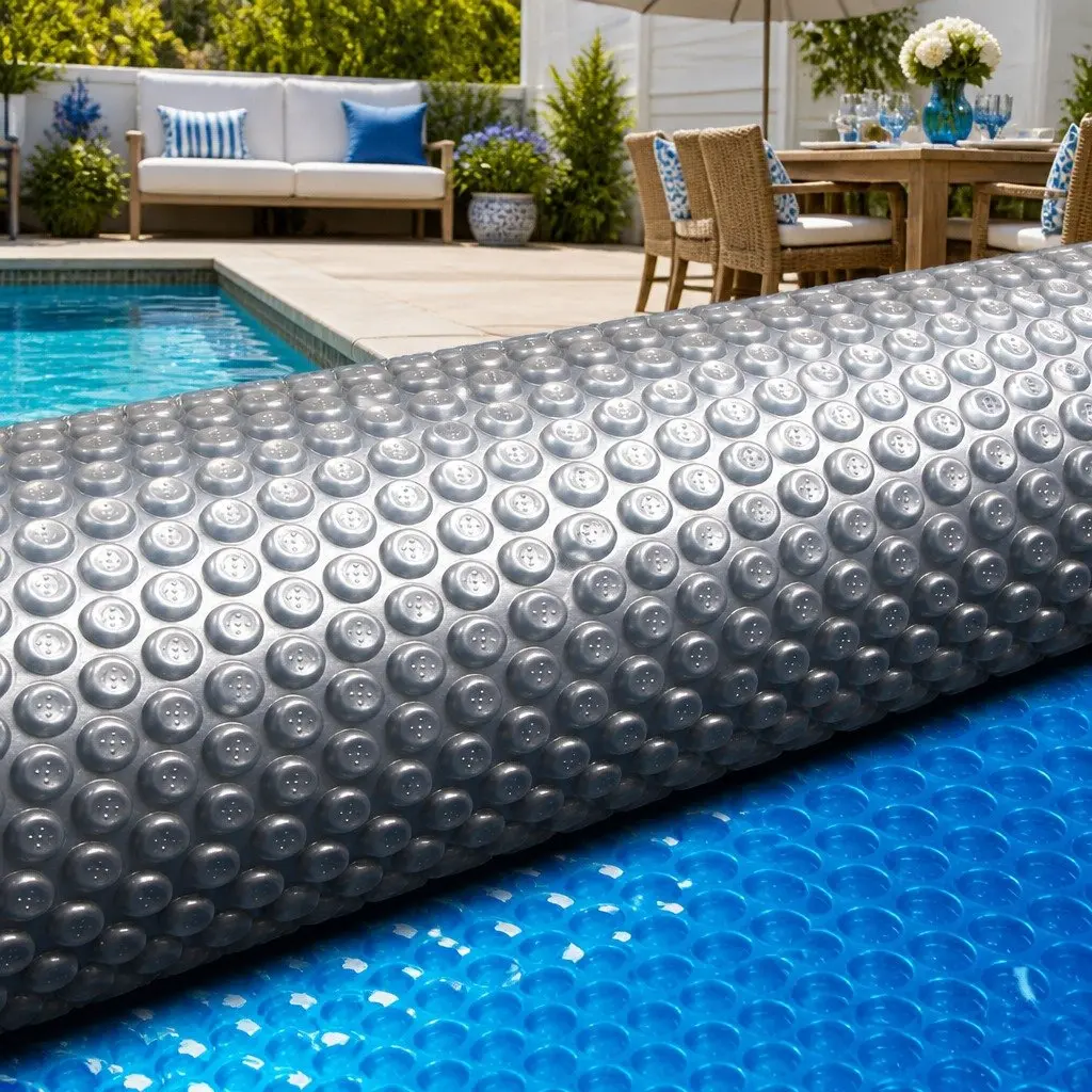 Solar Pool Cover 6.5x3m 500 Micron Bubble Blue Silver Thermal Swimming Pool