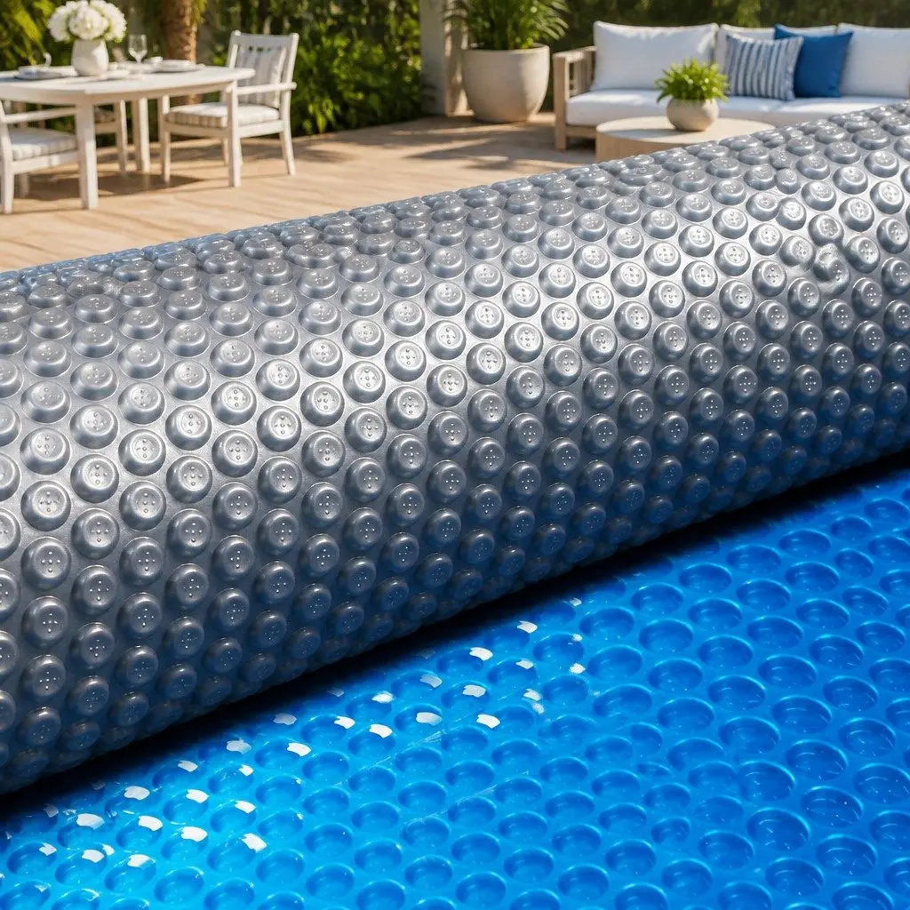 Solar Pool Cover 6.5x3m 400 Micron Bubble Blue Silver Isothermal Swimming