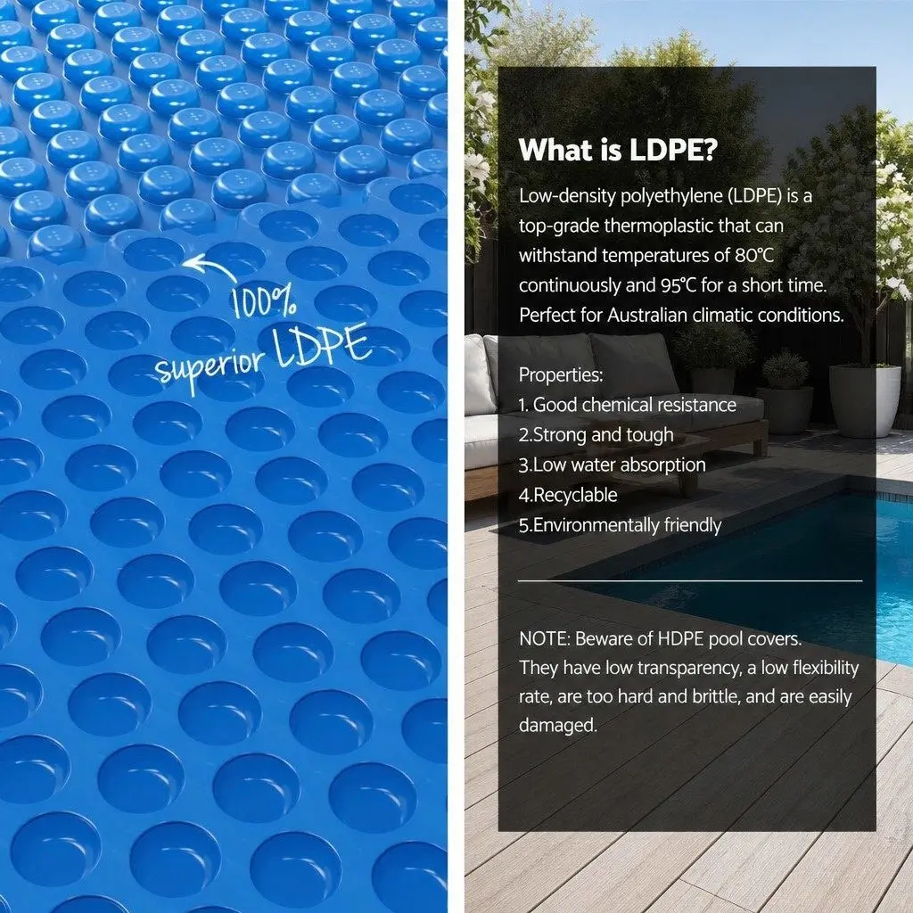 7x4m Solar Pool Cover with Easy Roller System