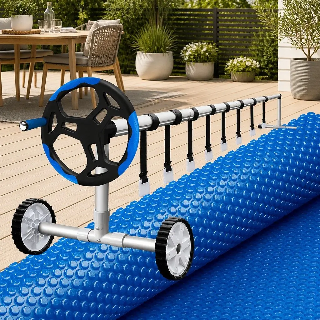 7x4m Solar Pool Cover with Easy Roller System