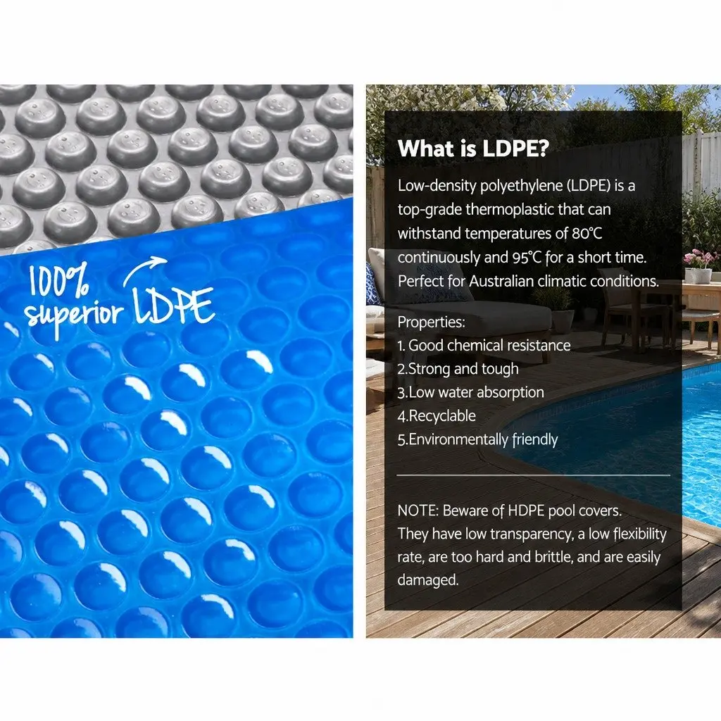 Pool Cover 7x4m Solar Blanket 500 Micron with Aluminium Roller Heating System