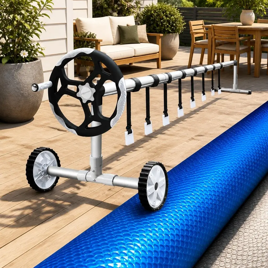 7x4m Solar Cover & Roller for Pool Maintenance