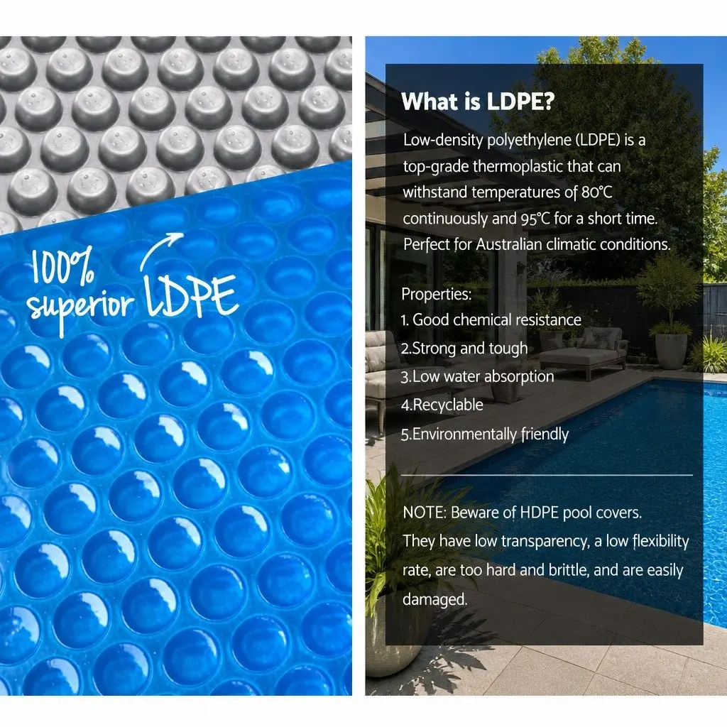 Solar Pool Cover 7x4m 500 Micron Bubble Blue Silver Isothermal Swimming Pool