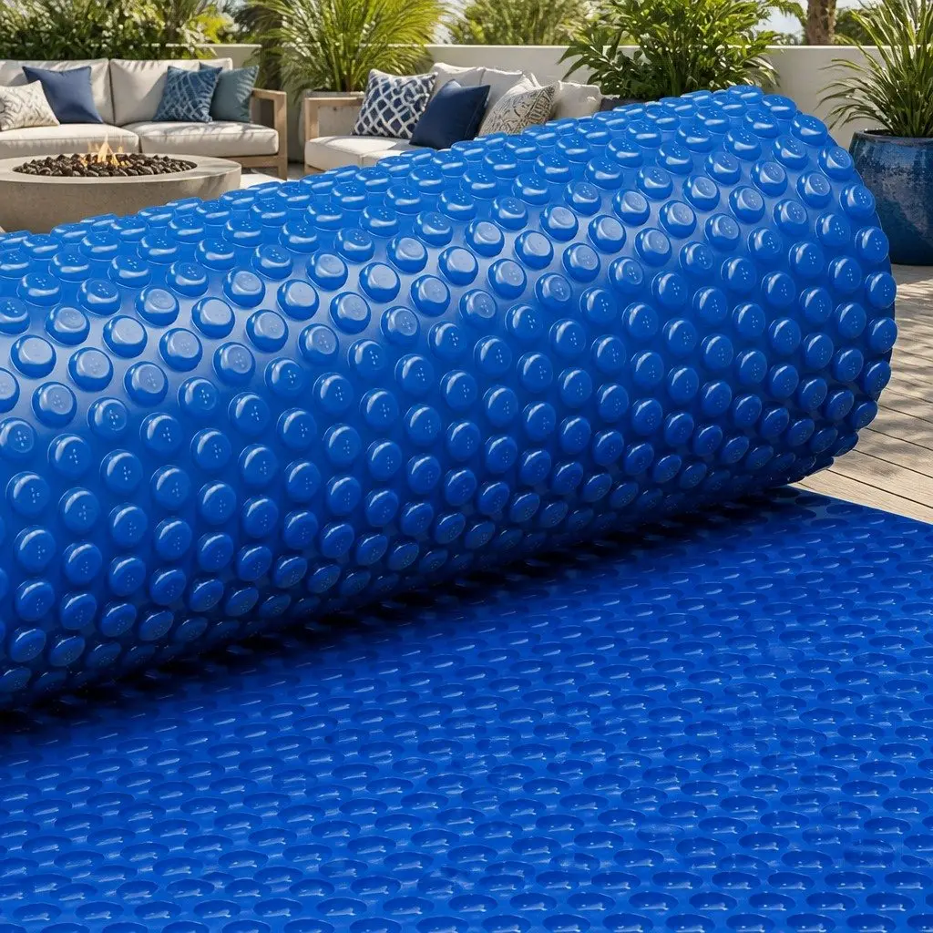 Pool Solar Cover 7m x 4m 600 Micron Bubble Swimming Pool Thermal Blanket Blue