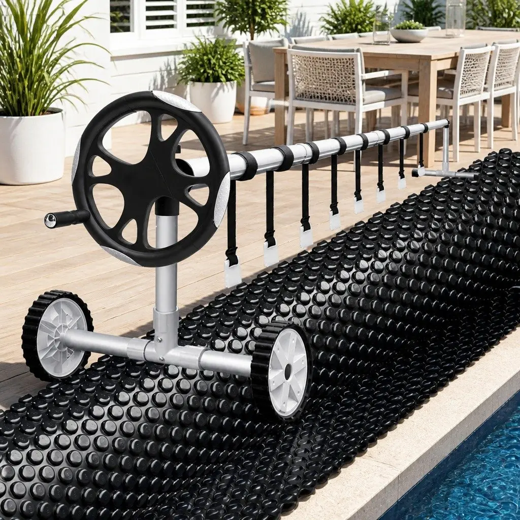 Solar Pool Cover with Roller for Easy Use