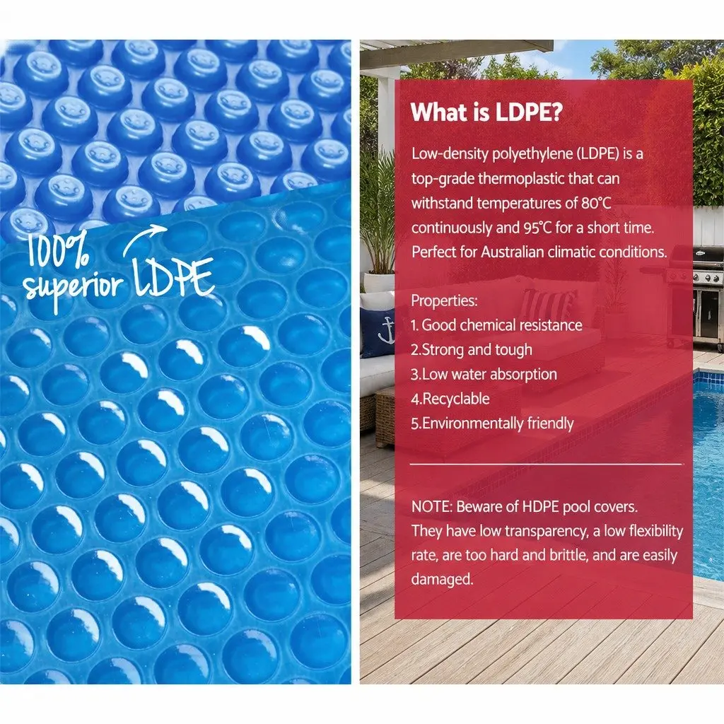 Pool Cover 8m x 4.2m Blue 400 Micron Solar Blanket with Aluminium Roller System for Heat Retention and Evaporation Reduction
