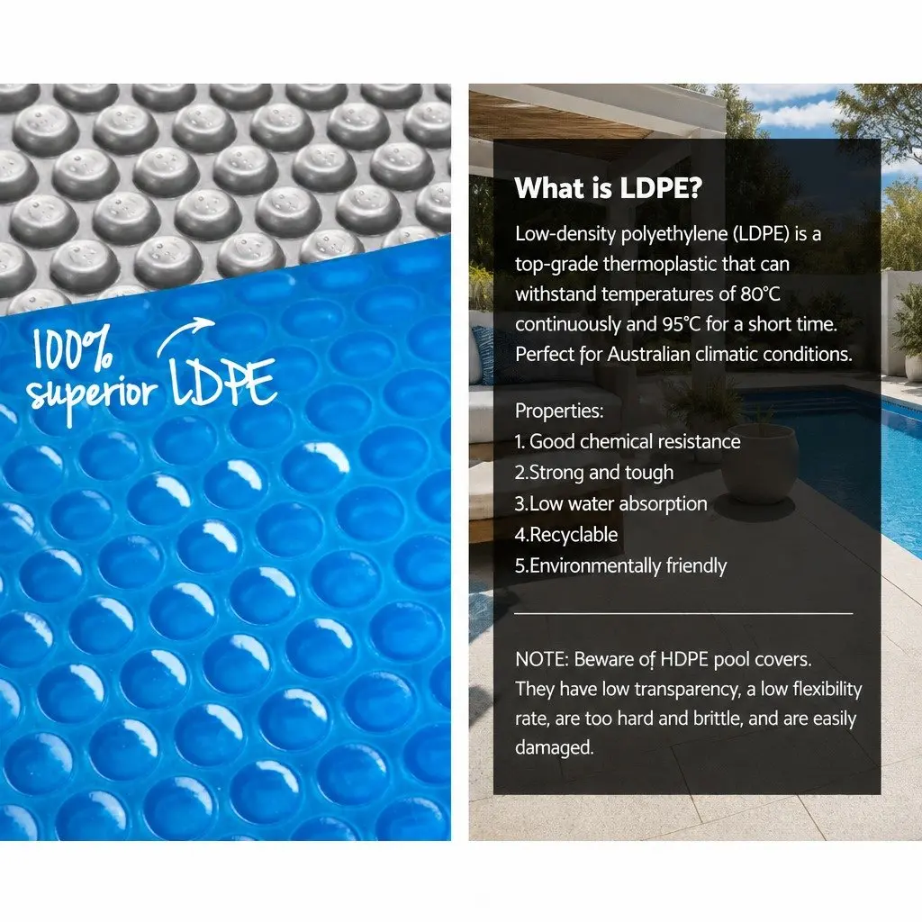 8x4.2m Pool Cover with Solar Blanket for Easy Use