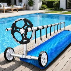 Practical Pool Cover Solution with Adjustable Roller