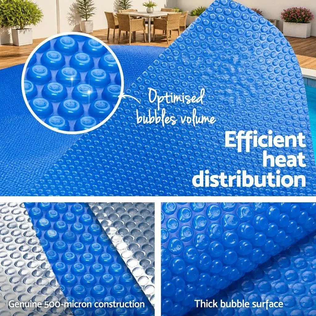 Solar Pool Cover 8x4.2m 500 Micron Swimming Pool Blanket Heat Retention Blue