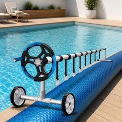 Practical 8m x 4.2m Pool Cover with Roller for Easy Use