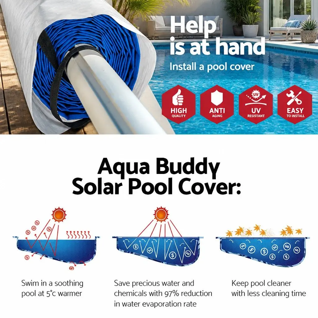 8m x 4.2m Pool Cover with Roller for Easy Use