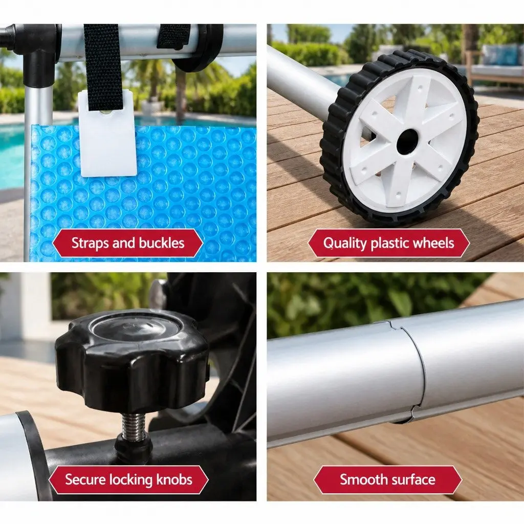8m x 4.2m Pool Cover with Roller for Easy Use