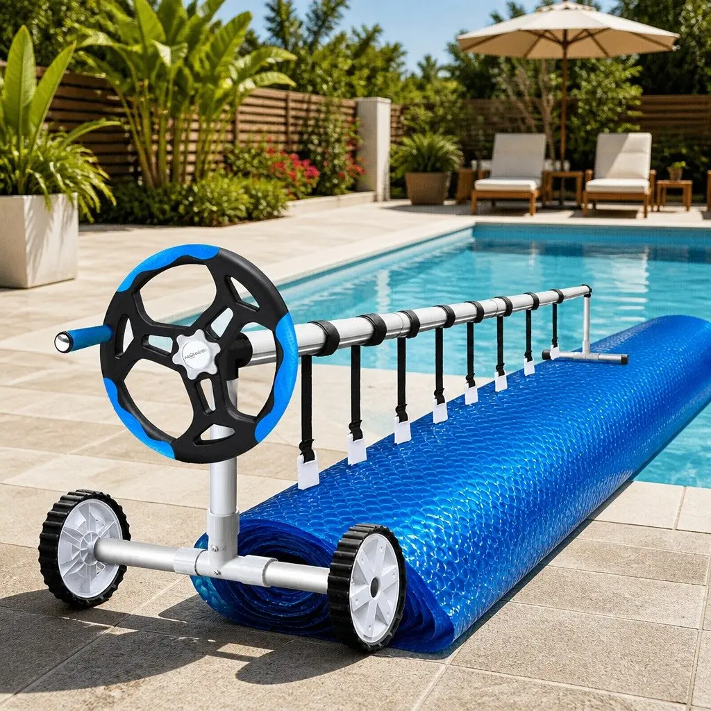 8m x 4.2m Pool Cover with Roller for Easy Use