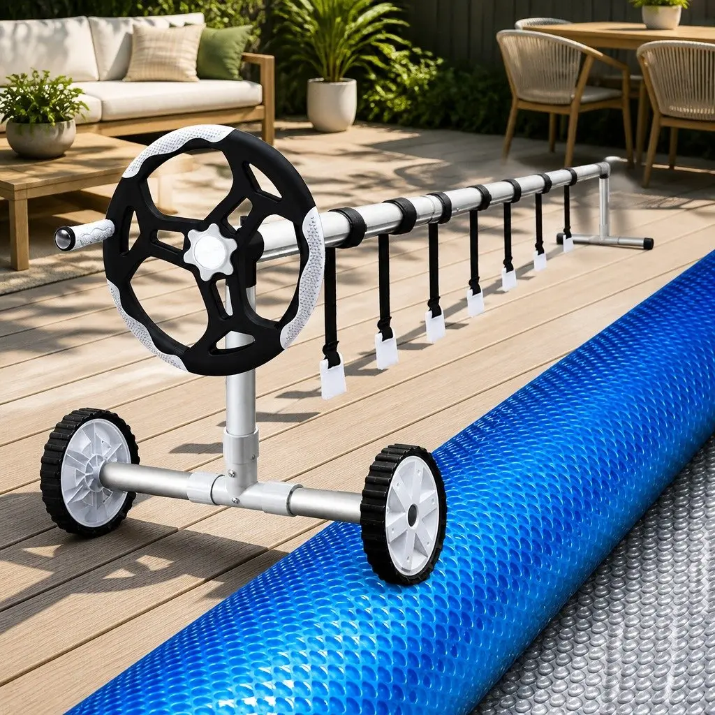 Pool Cover 8x4.2m 400 Micron Solar Blanket Roller Aluminium Heat Distribution
