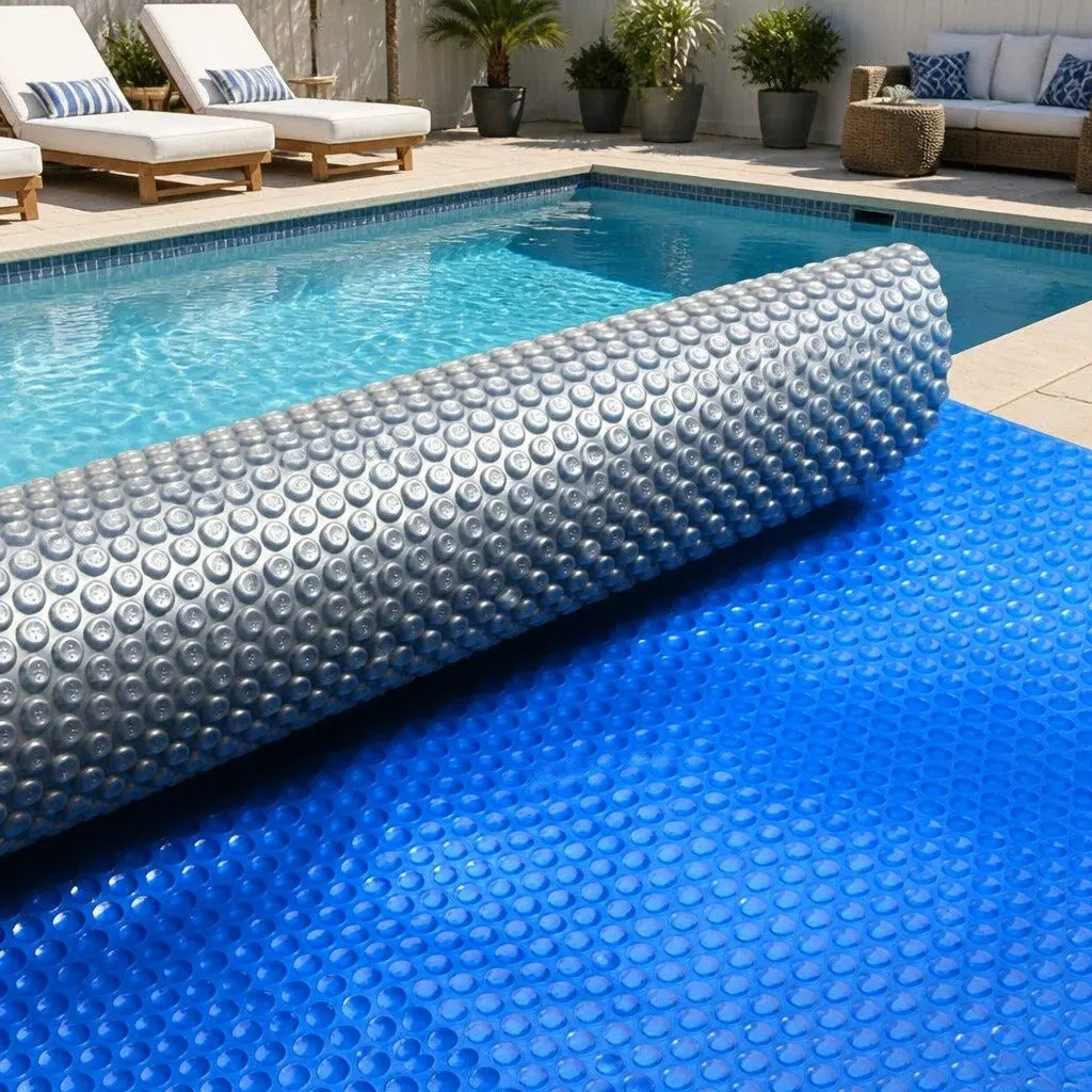 Solar Pool Cover 8x4.2m 400 Micron Swimming Blanket Blue Silver Heat Retention