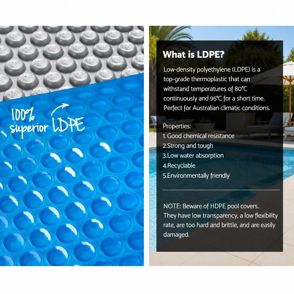 Solar Pool Cover 8x4.2m 400 Micron Swimming Blanket Blue Silver Heat Retention