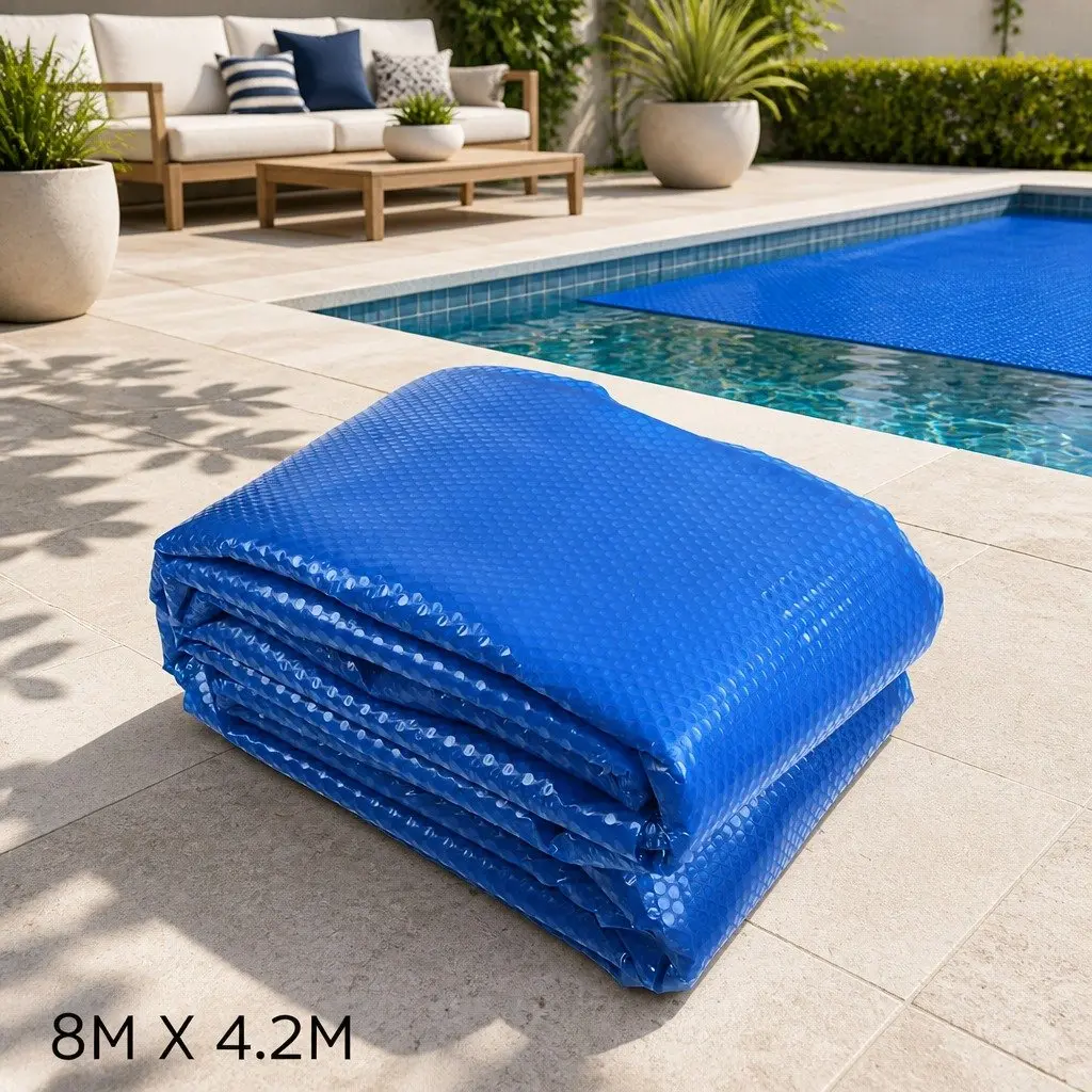 Solar Pool Cover 8M x 4.2M 400 Micron Blue Low Density Polyethylene