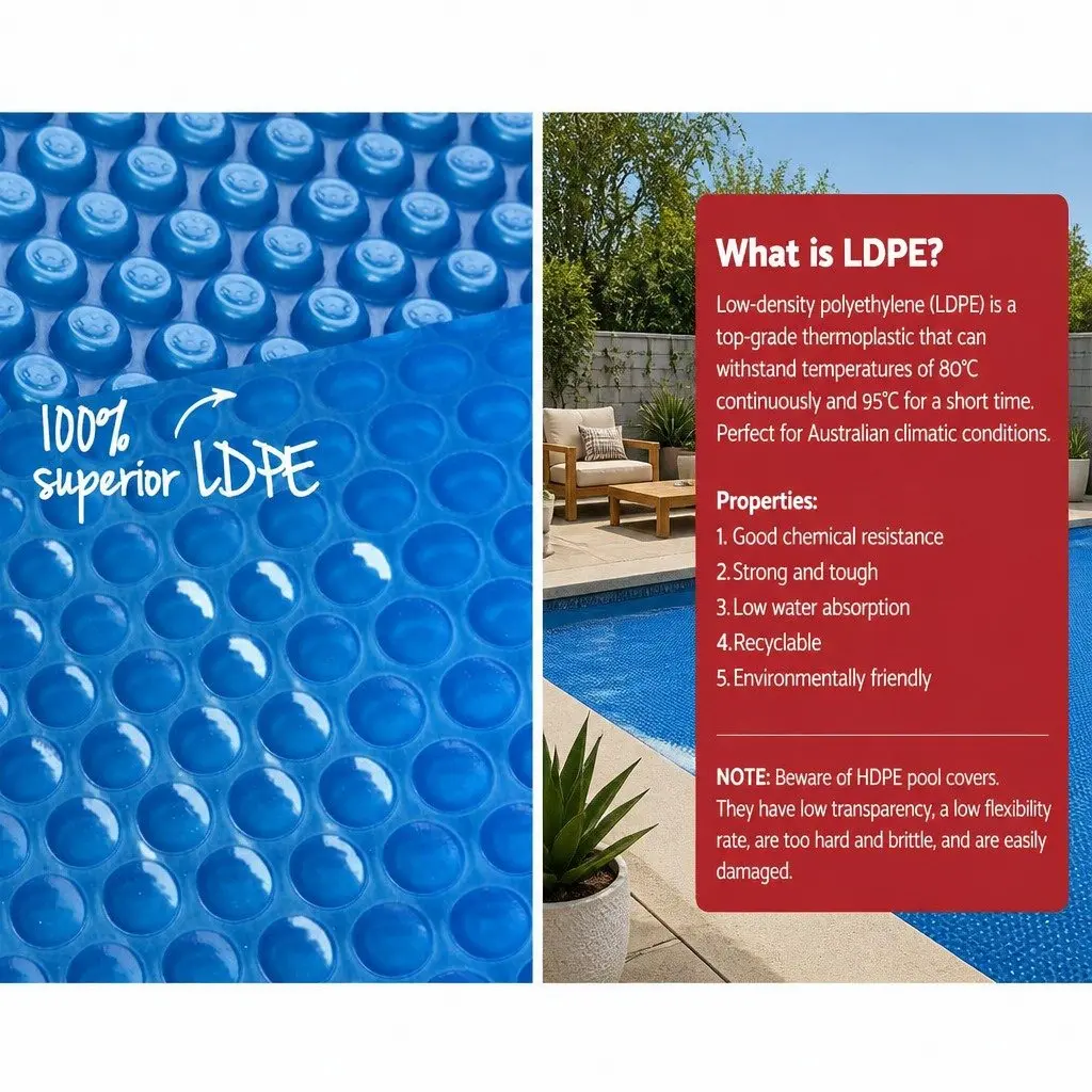 Solar Pool Cover 8M x 4.2M 400 Micron Blue Low Density Polyethylene