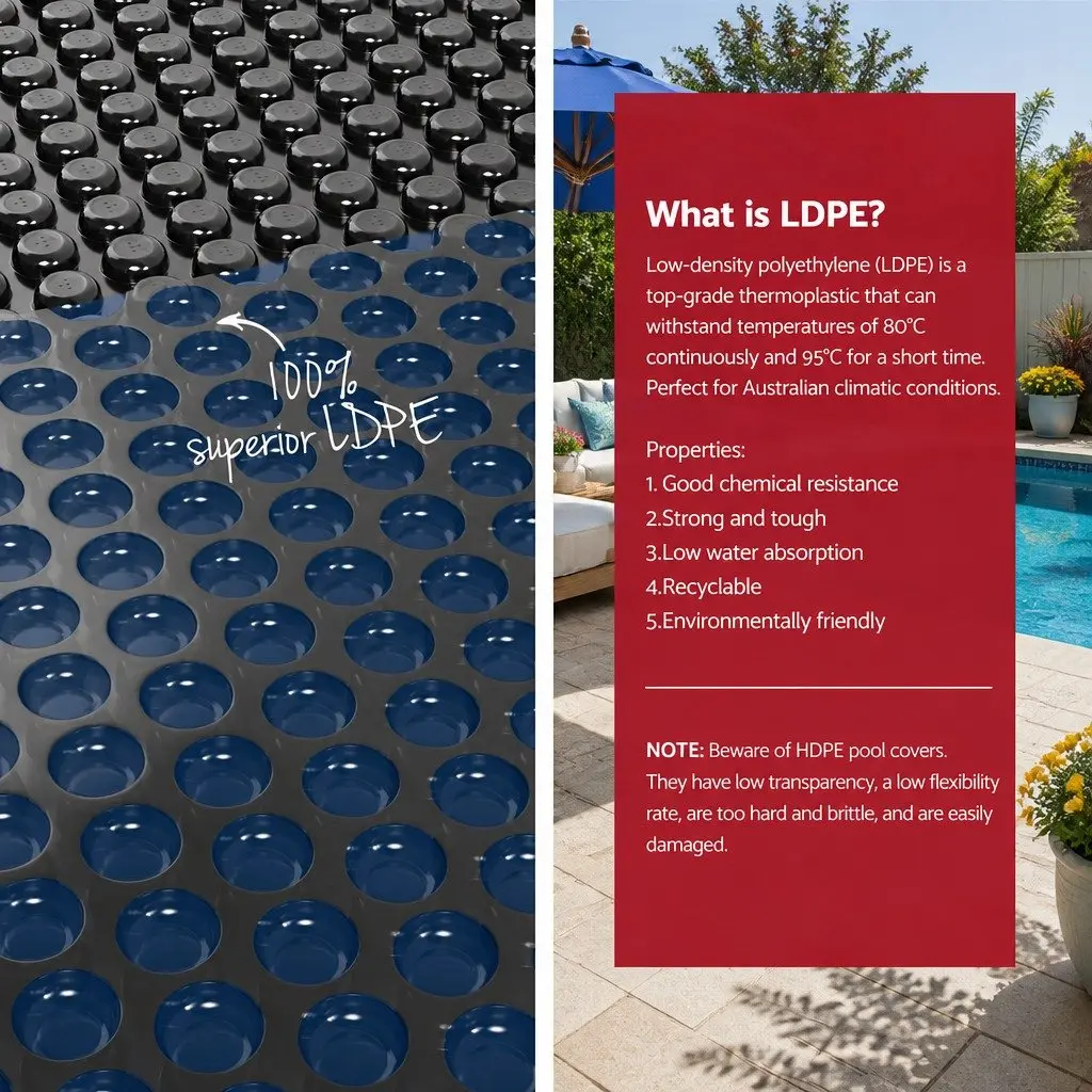 Solar Pool Cover 8.5x4.2m 600 Micron with Aluminium Roller Blanket Reel