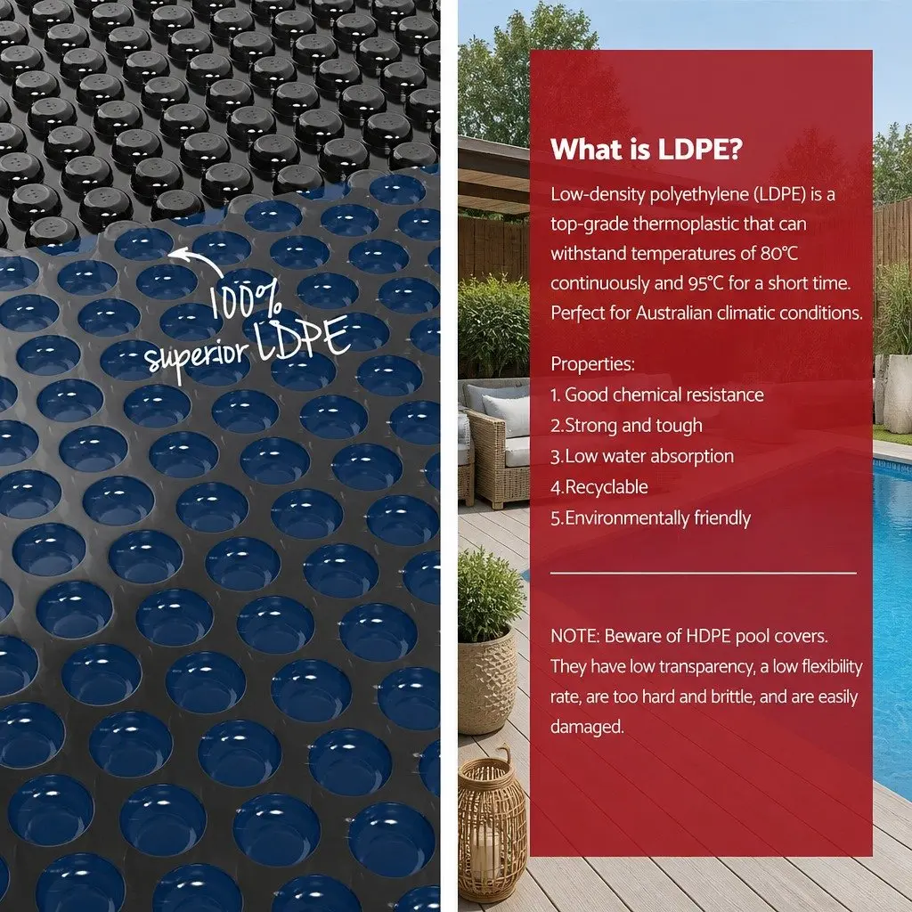 Solar Pool Cover 8.5x4.2m 600 Micron with Aluminium Roller 5.55m Blue Black Silver