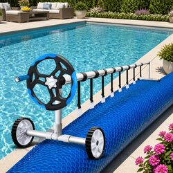 Practical Solar Pool Cover 8.5x4.2m with Easy Roller