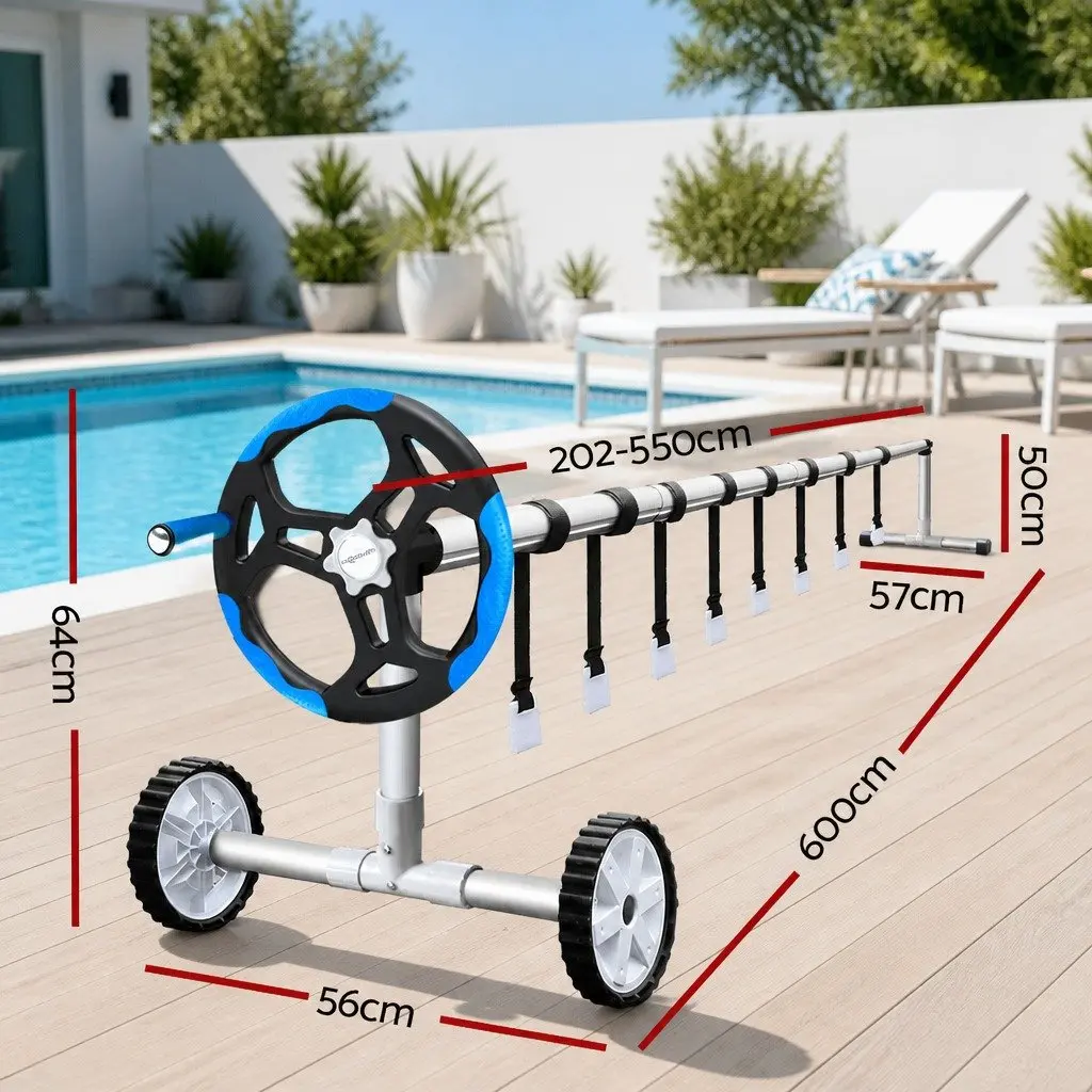 Pool Cover 8.5x4.2m Low-Density Polyethylene Blue Silver with Aluminium Roller 500 Micron