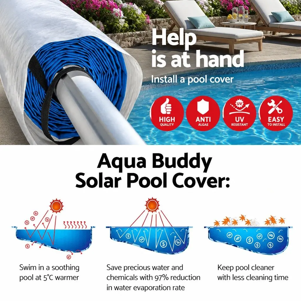 Pool Cover 8.5x4.2m Low-Density Polyethylene Blue Silver with Aluminium Roller 500 Micron