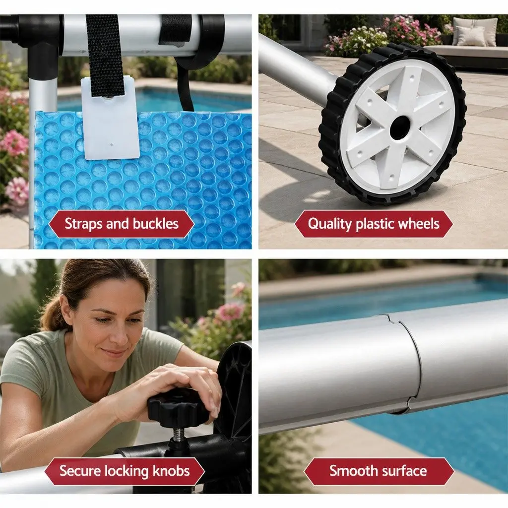 Pool Cover 8.5x4.2m Low-Density Polyethylene Blue Silver with Aluminium Roller 500 Micron