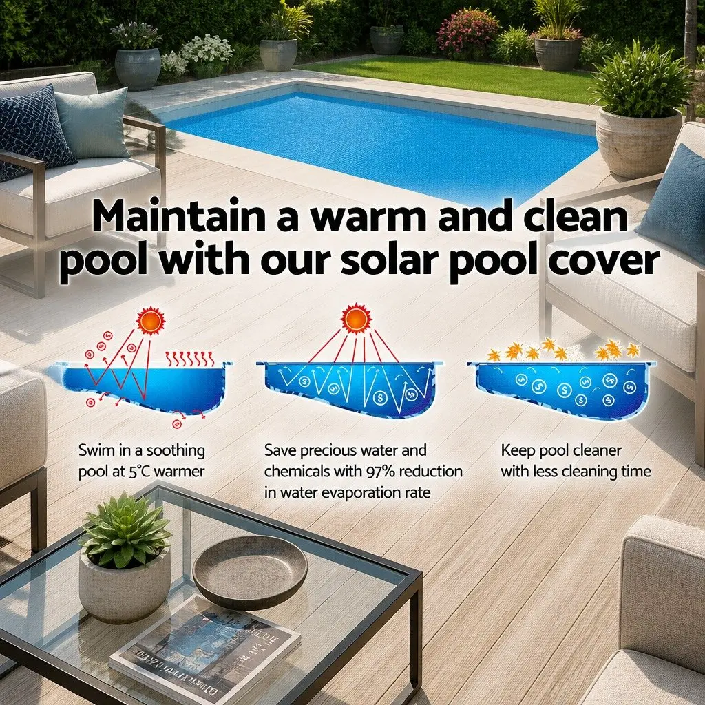 Solar Pool Cover 500 Micron 8.5x4.2m Blue Silver Isothermal