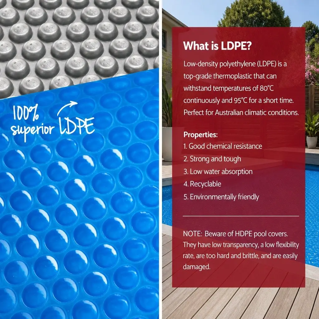 Solar Pool Cover 500 Micron 8.5x4.2m Blue Silver Isothermal
