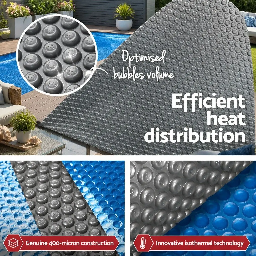 Solar Pool Cover 500 Micron 8.5x4.2m Blue Silver Isothermal