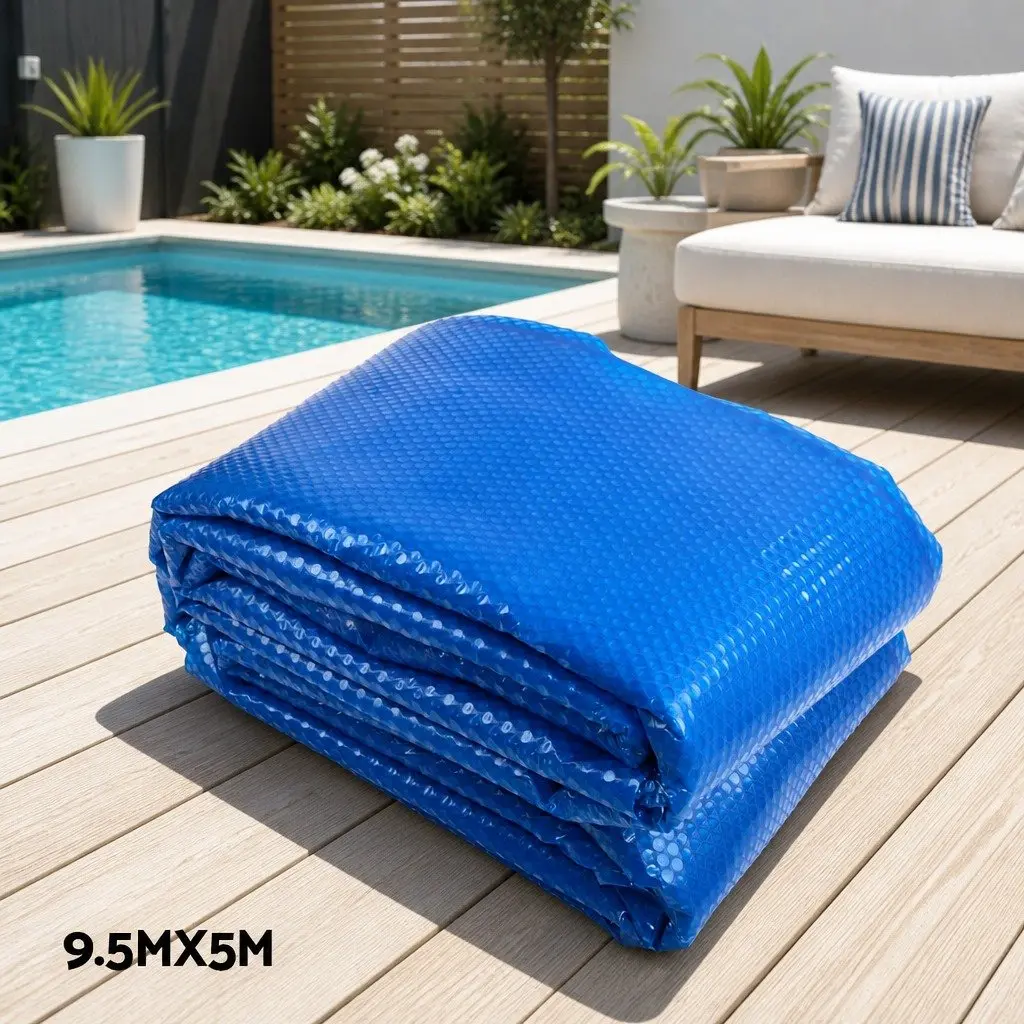 Pool Cover 9.5x5m Solar Blanket 500 Micron with Aluminium Roller Adjustable