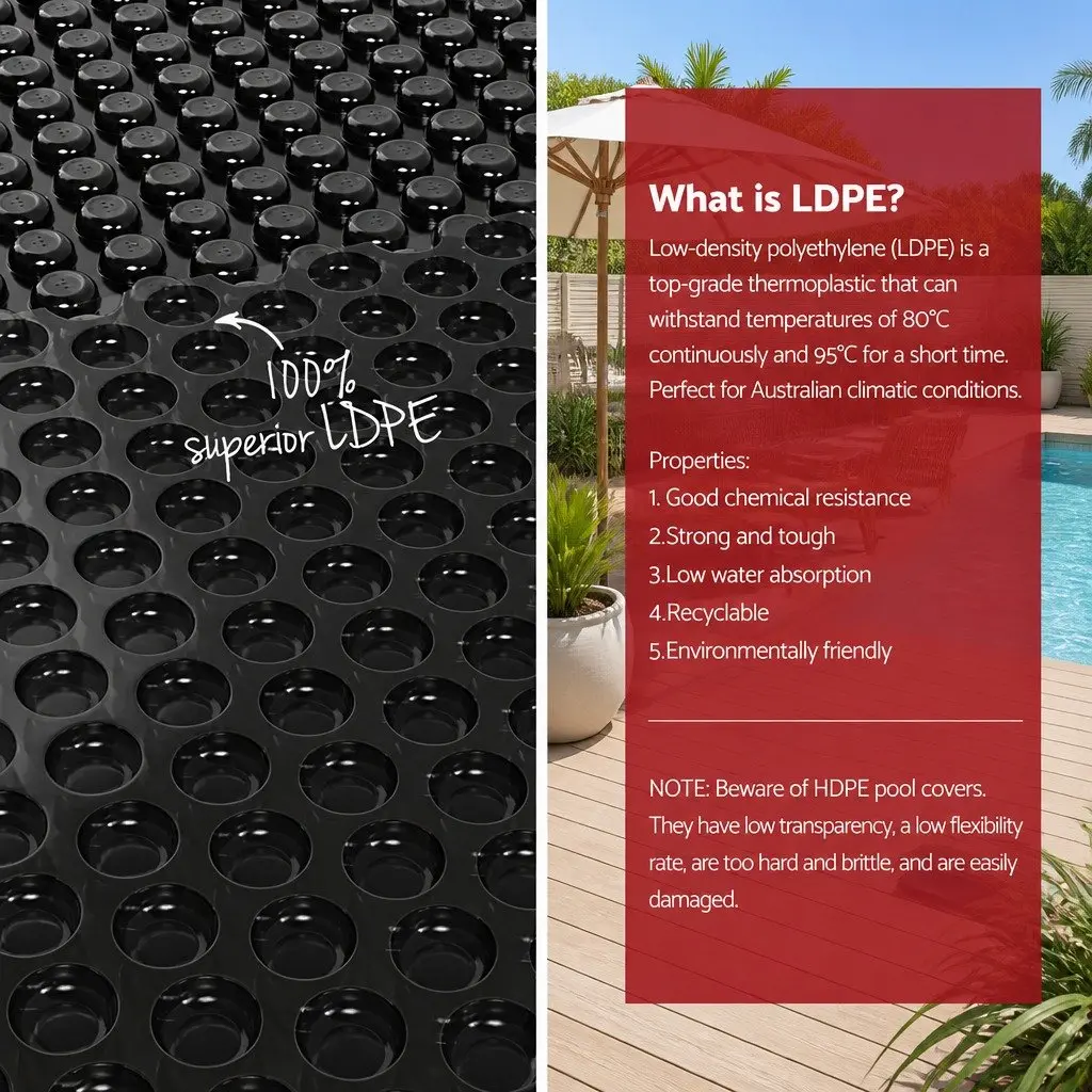 Solar Pool Cover with Aluminium Roller 9.5m x 5m 600 Micron Blue and Black for Pools Up to 5.55m Wide