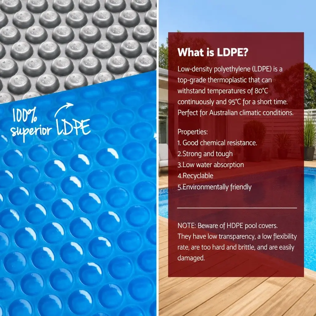 Pool Cover Isothermal Blue Silver 9.5x5m 500 Micron Low Density Polyethylene Swimming Blanket