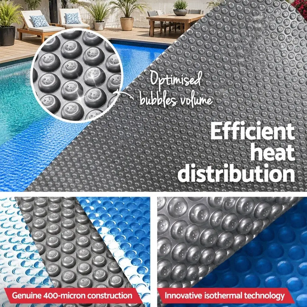 Pool Cover Isothermal Blue Silver 9.5x5m 500 Micron Low Density Polyethylene Swimming Blanket