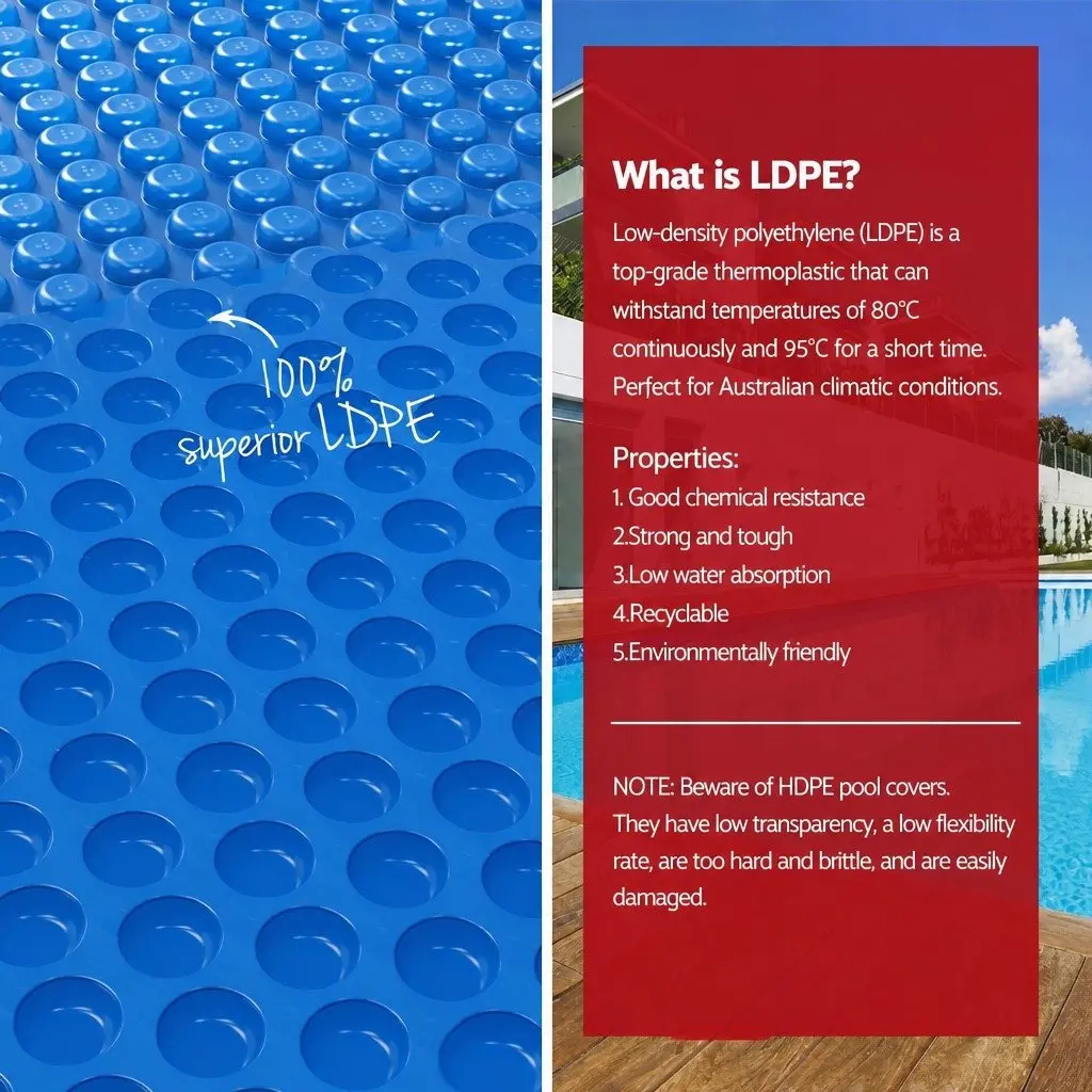 Pool Cover 9.5x5m 600 Micron Bubble Solar Blanket Heat Isothermal Blue